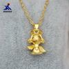 Colgante de ángel de latón bañado en oro mate con explosiones, joyería de oro de imitación galvanizado, fabricantes directos, collar colgante para mujer