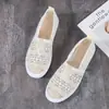 Sandálias de Pescador Estilo Francês Verão com Estampa de Grou Branco Femininas Respiráveis Vazadas Solado Macio Estilo Fino Slip-on Casual Old Beijing Planas