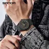 Reloj Creativo Sanda Bicolor 50m Resistente al Agua Calendario Simple Números Árabes Reloj de Cuarzo Unisex Popular Transfronterizo