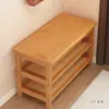 Banqueta para Cambiar Zapatos para Entrada de Casa, Sensación de Lujo Ligero de Gama Alta, Zapatero y Banco Integrados, Banco Largo de Bambú para Entrada