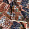 Tela Estampada de Algodón y Lino Estilo Étnico Raya Occidental Dragón Azul Estampado Tela Bohemia Cojín Mantel Falda de Lino