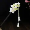 Horquilla Antigua de Imitación de Sándalo de Alta Calidad Broche Elegante para el Cabello Borla de Madera Accesorios para el Cabello Paso a Paso Hanfu Cheongsam