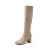 Tasa de miradas de impacto por las nubes Botas Delgadas Diosa Fan Gao Shou Invierno 2024 Tacón Alto Grueso Punta Redonda Botas de Pierna Elástica Talla 42 extra grande