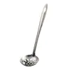 Aço Inoxidável 7CM Panela Quente Colher Doméstica Cabo Longo Concha de Sopa Escorredor Filtro Espessado Colher Restaurante Hotel Colher Utensílio de Mesa