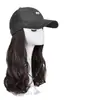 Chapéu Peruca Tudo-em-Um Cobertura Total da Cabeça Boné de Baseball Pequeno Raposa Cabelo Cacheado Onda Grande Volume Natural Cabelo Macio Cobertura de Peruca