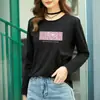 Camiseta de Manga Larga de Algodón Puro para Mujer, Tendencia de Nicho, Nueva Popular 2025, Otoño Temprano, Holgada, Talla Grande, Camiseta Básica Superior