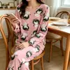 Liquidação de Fábrica Pijama de Bem-Estar Primavera e Outono Feminino Casual Confortável Estilo Lady Manga Longa Calças Conjunto de Duas Peças Roupa de Casa