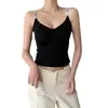 Chaleco Fresco de Seda de Hielo Dopamina de Verano para Mujer de Longitud Media con Sensación Fresca con Almohadilla en el Pecho Ropa Interior sin Rozaduras Hermoso Espalda con Tirantes Top