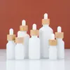 Frasco de Vidro Branco de 30ml para Óleo Essencial Frasco Conta-gotas Frasco para Essência Loção Embalagem de Amostra Cosmética Fonte de Fábrica Atacado