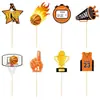 Nuevo Set de Cumpleaños Temático de Baloncesto Decoración de Ambiente Accesorios Decoración para Fiesta de Cumpleaños Banderines Adornos para Pastel
