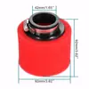 Filtro de aire negro con boca recta de esponja, 42 mm, rojo