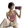 1806 Estilo Largo Chica Caliente Tirantes Banda Vendaje Bustier Una Pieza Copa Fija Espalda Descubierta Camiseta sin Mangas Prenda Exterior Ropa Interior Bandeau Lencería