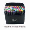 Caneta marcadora de cabeça dupla de toque de fábrica, caneta marcadora a óleo, caneta de arte para estudantes, caneta de pintura, papelaria, atacado