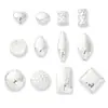 Plata de Ley S925 Plata Lisa Geométrico Asimétrico Textura de Martillo Separados Cuentas Cuentas de Plata Pulsera de Cristal DIY Accesorios de Pulsera