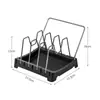 Estante para Tapa de Olla de Acero Inoxidable para el Hogar Estante de Almacenamiento para Ollas de Cocina Estante Ajustable Estante de Drenaje Soporte de Acero Inoxidable