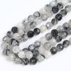Pulsera de cristal de cabello negro natural con corte de cristal calado transfronteriza con cuentas joyería DIY cuentas sueltas cuarzo turmalina