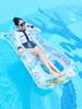 Silla Flotante Inflable Gruesa Transfronteriza para Hombre y Mujer Cama Flotante para Adulto Fila Flotante de Flamenco con Lentejuelas Cama Inflable para Piscina