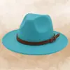Fedora de lana de moda europea y americana con logotipo personalizado, fedora de jazz de estilo retro británico, sombrero de fieltro de ala plana unisex