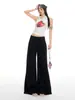 Yechuan # Pantalones Casuales Acampanados Grises para Mujer 2026 Nuevo Diseño con Cremallera, Pantalones Casuales Sueltos de Pierna Ancha Adelgazantes