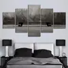Pintura en Spray Gris Moderna y Sencilla de Cinco Eslabones Pintura Decorativa para Pared de Fondo de Sofá Pintura Colgante Pintura al Óleo