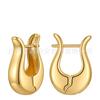 Aretes de latón chapado en oro de 18 quilates estilo europeo y americano en forma de cesta de flores en U, aretes de moda estilo ins E211271