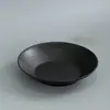 Plato Redondo Rayado Profundizado de Plástico Negro Transfronterizo de 23 cm para Uso Doméstico Plato para Filete Plato para Empanadillas Plato de Plástico para Comedor Venta al por Mayor