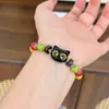 Pulseira Gato Fofo Pata de Gato Sorte Gato, Pulseira de Contas Estilo Chinês Flor de Pessegueiro Carpa, Ornamento de Dedo Macio para Estudante, Pulseira Atrai Sorte