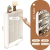 Armário de Sapatos Flip-Top Ultra-Fino na Cor Creme para Entrada de Casa, Sapateira Simples Integrada para Economizar Espaço para Corredor