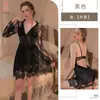 Robe de Casa Sexy Renda Patchwork Costas Abertas Tentadoras Vestido Camisola Não Precisa Tirar Transparente Roupa de Casa Mulher Bonita Camisola 1973