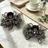 Pinza para el cabello de malla con flor de pedrería y lazo, doble cara, 7 cm, para mujer, accesorio para el cabello de nuevo estilo para sujetar mechones sueltos, pinza para el cabello de princesa