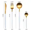 Conjunto de Talheres Ocidentais para Bife de Aço Inoxidável 304 Amazon Transfronteiriço, Garfo e Colher, Conjunto de Talheres de Presente de 4 Peças