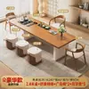 Juego de mesa de té y sillas de madera maciza para uso doméstico, diseño minimalista moderno, mesa de té de estilo nuevo para preparar té, adecuada para el hogar, lujo ligero, recepción y uso de oficina