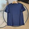 "Camiseta masculina e feminina 2025 de cor sólida, malha respirável, elástica, secagem rápida, para corrida, fitness, esportes, lazer, manga curta"