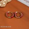Explosiones Ankara pendientes de aceite rojo alto temperamento moda nicho personalidad amor pendientes en forma de C en forma de U color rojo vino