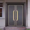 Manija de Puerta Personalizada de Fábrica Estilo Chino Manija de Puerta de Vidrio Incrustaciones de Jade Caja de Lujo Club Manija de Puerta de Madera