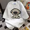 Camiseta de Manga Corta con Estampado de Perro de Diseño de Nicho Verano 2026 Nuevo Casual Holgado Vintage Versátil Top