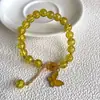 Pulseira Linda de Contas de Vidro Explosão com Contas Redondas Rachadas como Presente de Aniversário para Melhores Amigas, Transmissão ao Vivo, Barraca de Atacado em Locais Turísticos