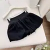 Falda Corta de Capullo de Flor Blanca para Mujer Verano Casual Versátil Línea A Anti-exposición Chica Atrevida Elástica Cintura Alta Línea A Falda Esponjosa