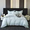 2026 Novo Modelo Algodão de Fibra Longa Algodão Puro Conjunto de Quatro Peças Bicolor Bordado Roupa de Cama de Luxo Leve - Elementos Originais