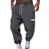 Calça esportiva casual masculina de fleece forrado, para outono e inverno, estilo high-street, multi-bolsos, para trabalho ao ar livre, importada da Europa e América.