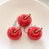 Acessórios de Resina de Cereja Realistas 3D Frutas Miniatura Cereja DIY Pequenos Enfeites Decoração de Carro Enfeites Pendurados