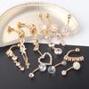 Conjunto de anéis de umbigo de zircônia Amazon piercing corporal joias anéis de umbigo conjunto de 10 peças