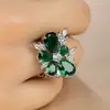 Anillo de Flor Rosa Flor de Cerezo con Diamantes Rosas y Blancos Transfronterizo Joyería para Mano de Mujer Diseño Original Accesorios de Joyería Francesa de Lujo Ligero