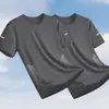 Camiseta de Manga Corta para Hombre en Verano, Ropa Deportiva Transpirable para Correr y Fitness de Seda de Hielo de Secado Rápido, Top Deportivo Fino para Hombre con Cuello Redondo