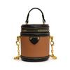 Mini Bolso Pequeño Color Block Patchwork para Mujer 2026 Modelo Nuevo Exquisito Bolso Cilíndrico Bolso de Cadena para Hombro Cruzado Bolso Cubo