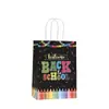 Bolsa de Regalo Nueva Temporada Escolar Bolsa de Compras de Papelería para Estudiantes Bolsa de Papel Kraft Bolsa de Papel para Regalo de Fiesta de Regreso a la Escuela Bolso de Mano