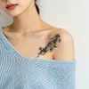Pegatinas de tatuaje flor de tinta herbal, larga duración, impermeables, no reflectantes, líneas abstractas, para brazos y piernas, tatuaje de nuevo estilo para hombres y mujeres