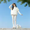 Nuevo Chaleco de Punto Patchwork de Algodón para Mujer 2026 Otoño/Invierno Corto Holgado Diseño de Cuello Alto Sentido del Diseño Chaleco Capa Ropa de Abrigo