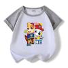 Traje de verano para bebé de niño y niña de dibujos animados del equipo Wang Wang, nuevo para niños, de algodón, manga corta, shorts, delgado de dos piezas, fino