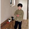 Camisa infantil masculina peça única veludo cotelê infantil casaco outono e inverno novas roupas de inverno camisa infantil casaco babado